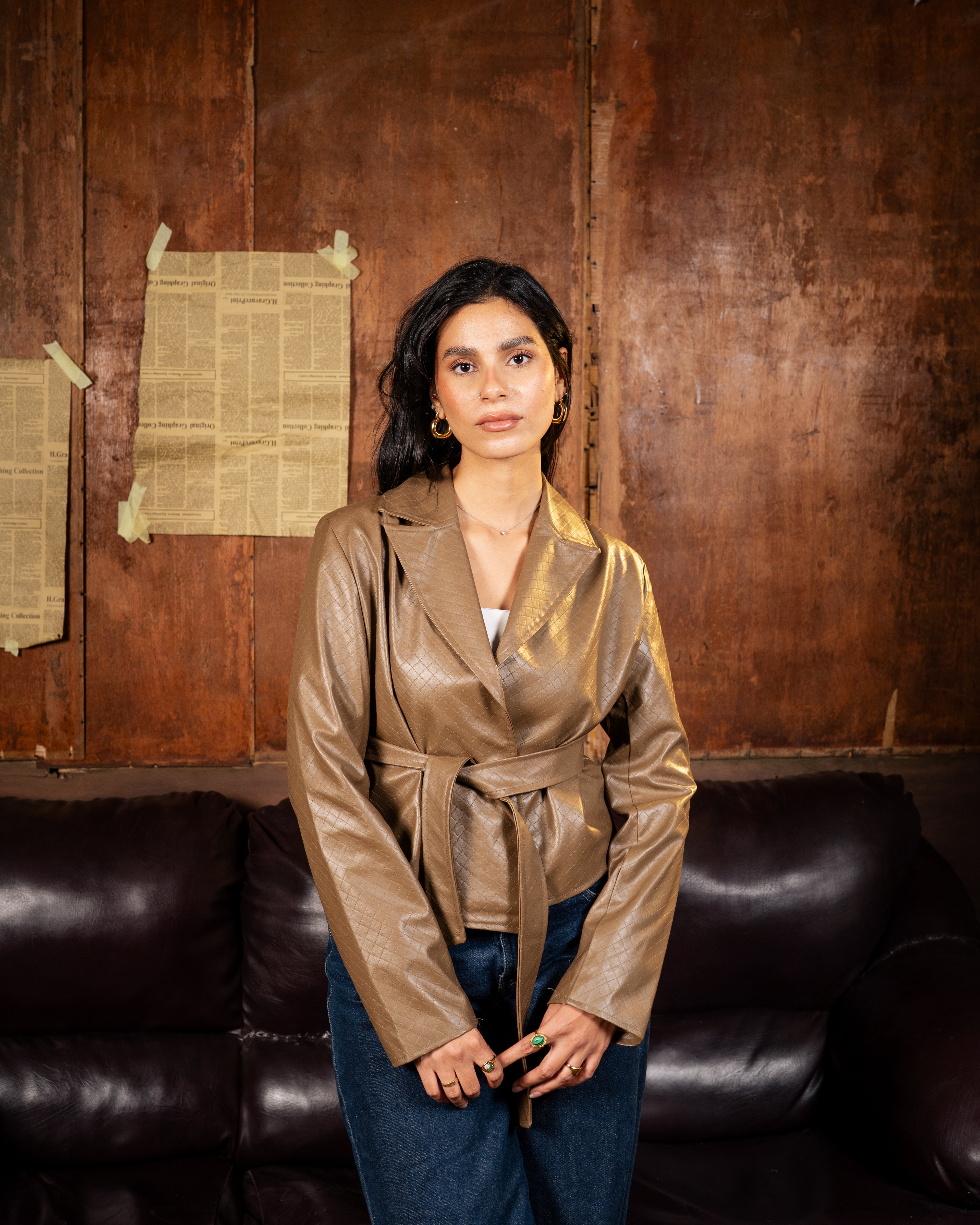 Belted Leather Jacket